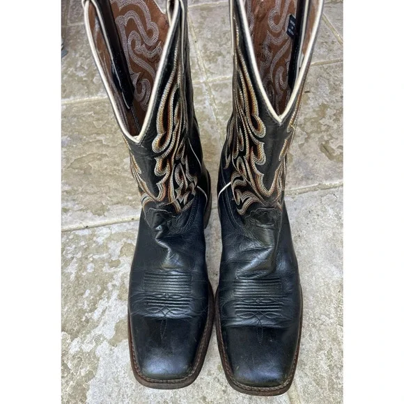 Nocona Imperial Calf Western Boots Men's 10D Black Square Toe - Picture 2 of 12